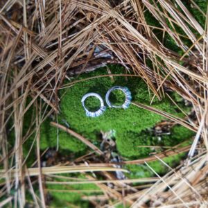 Silver Stone Hoop Earring