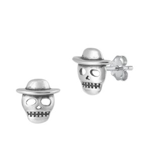 Silver Earrings - Skull2