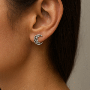 Silver Earring - Moon